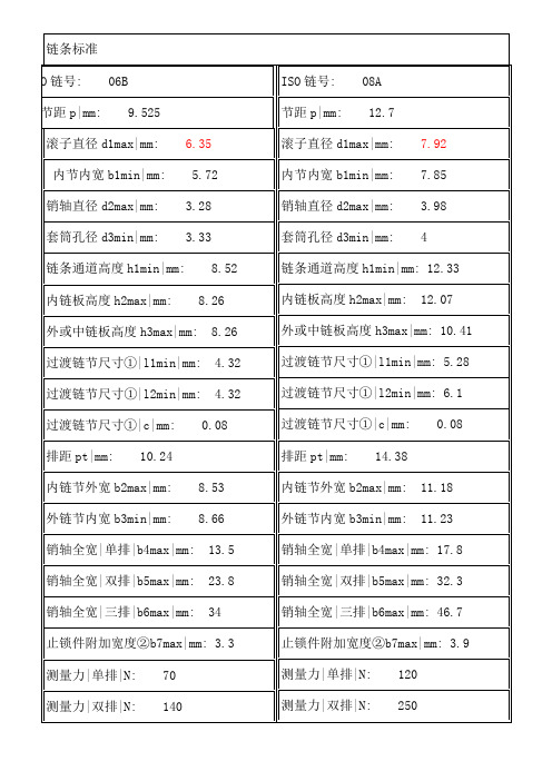 标准型号链条参数表(图3)