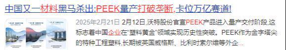 PEEK材料领域实力最强的4大黑马有望接力红宝丽开启新行情！(图1)
